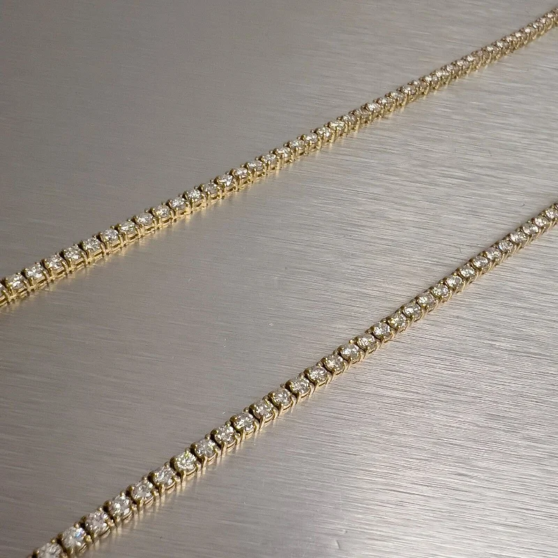 14k Yellow Gold Diamond Tennis Necklace 8.50ctw G SI1 18.25"