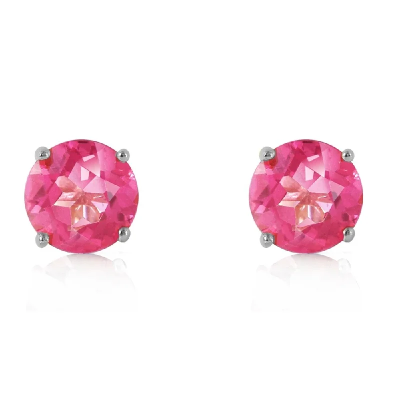 3.1 Carat 14K Solid White Gold Small Victories Pink Topaz Earrings