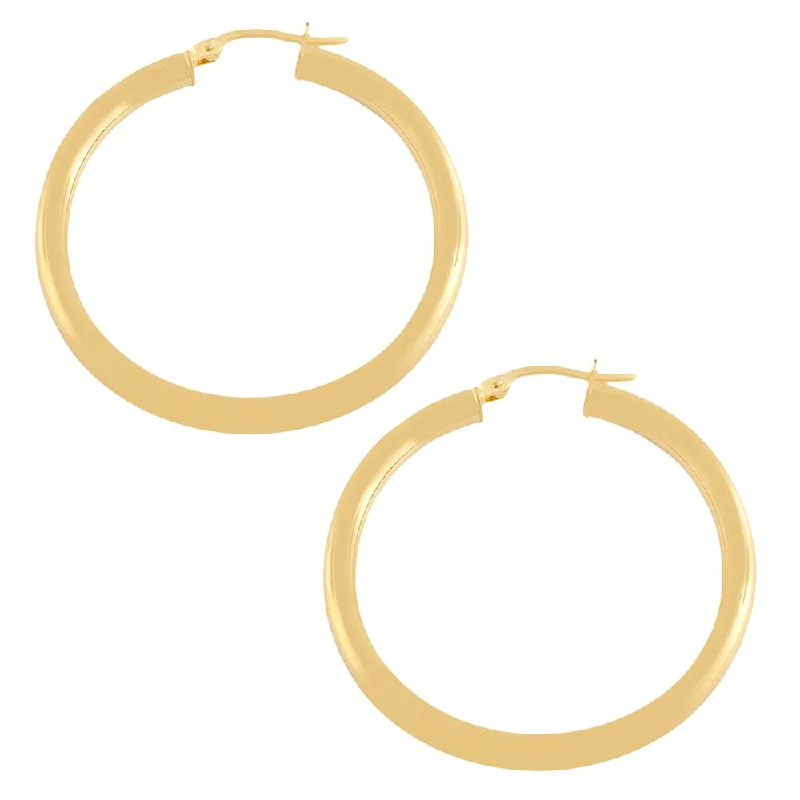 Fremada 10k Yellow Gold 30-mm Polished Tube Hoop Earrings