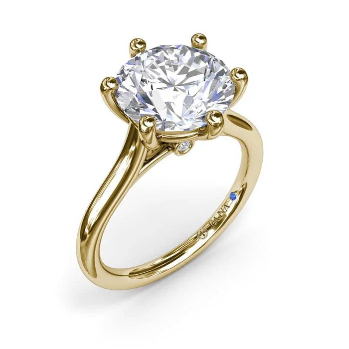 Fana Six Prong Diamond Engagement Ring in 14K Yellow Gold