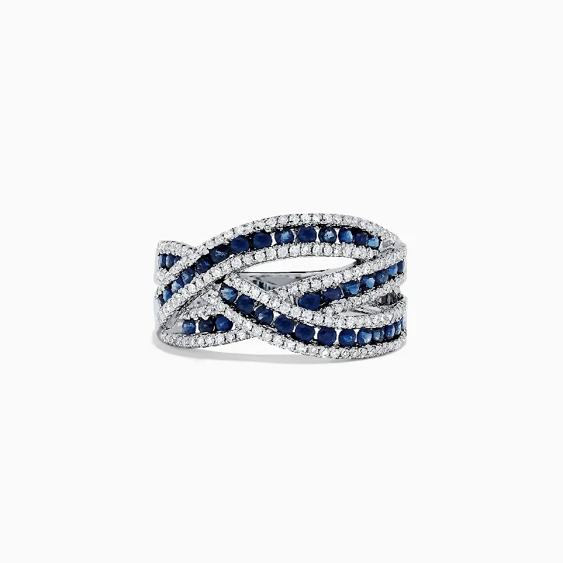 Royale Bleu 14K White Gold Sapphire and Diamond Ring, 1.43 TCW