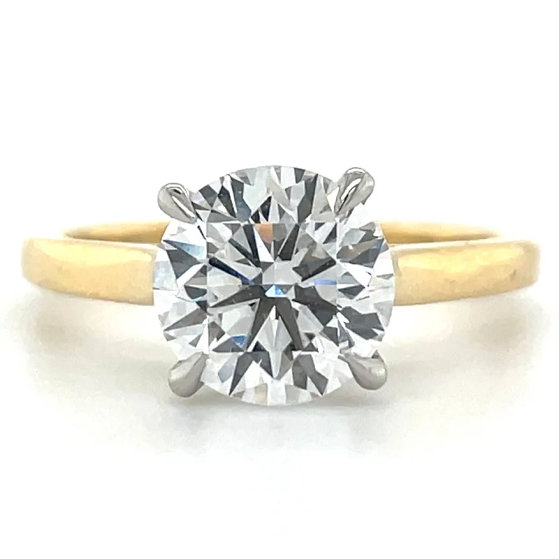 Lily - 18ct Yellow Gold Laboratory Grown 2.01ct Round Solitaire Diamond Engagement Ring