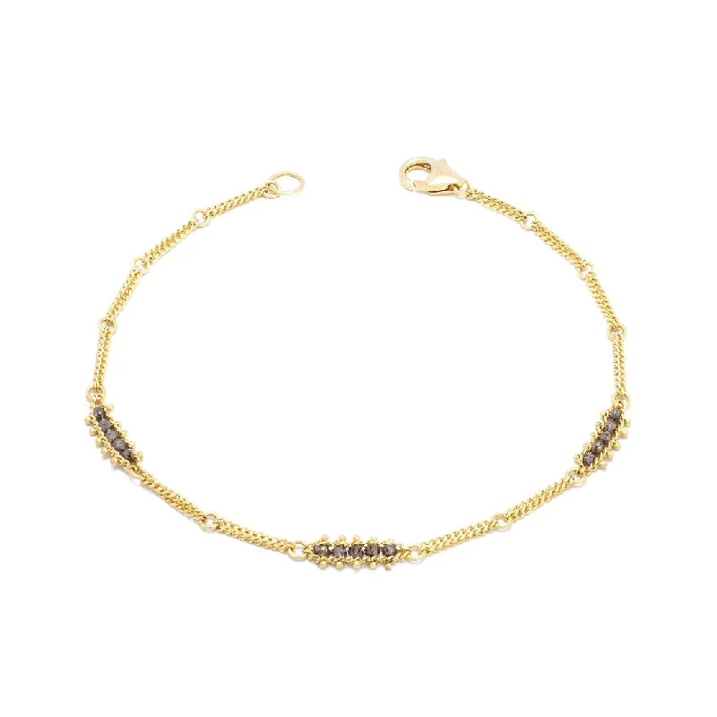 Amáli Champagne Diamond Textile Station Bracelet