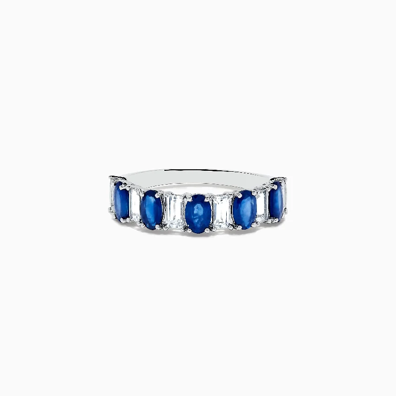 Royale Bleu 14K White Gold Blue and White Sapphire Ring