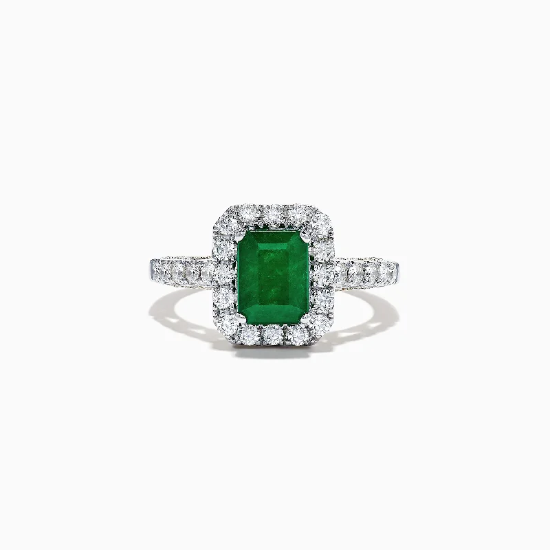 Brasilica 14K 2-Tone Gold Emerald and Diamond Ring, 2.17 TCW