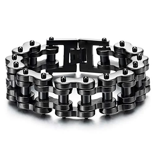 Heavy Duty Stainless Steel Motorcycle Chain Bike Bracelet for Men, Biker Style, Unique Design, Durable, Perfect Gift for Him