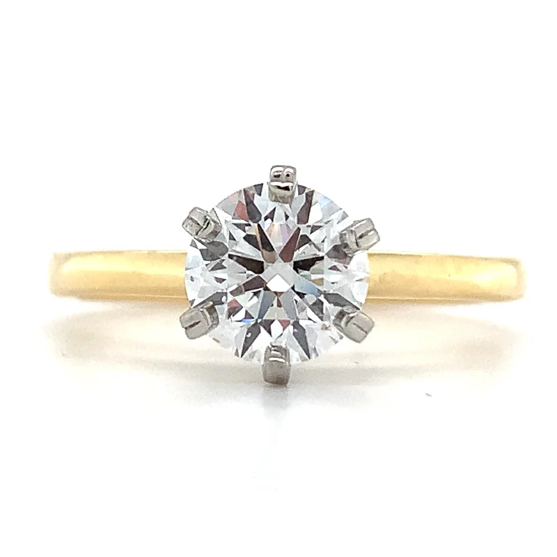 Blaire - 18ct Yellow Gold 1ct Laboratory Grown Six Claw Solitaire Diamond Engagement Ring