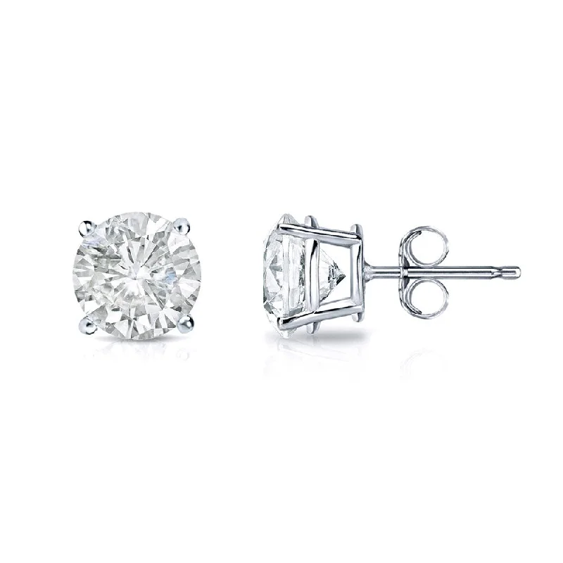 Auriya 3/4ctw Clarity-enhanced Round Diamond Stud Earrings 14k Gold (I1-I2)