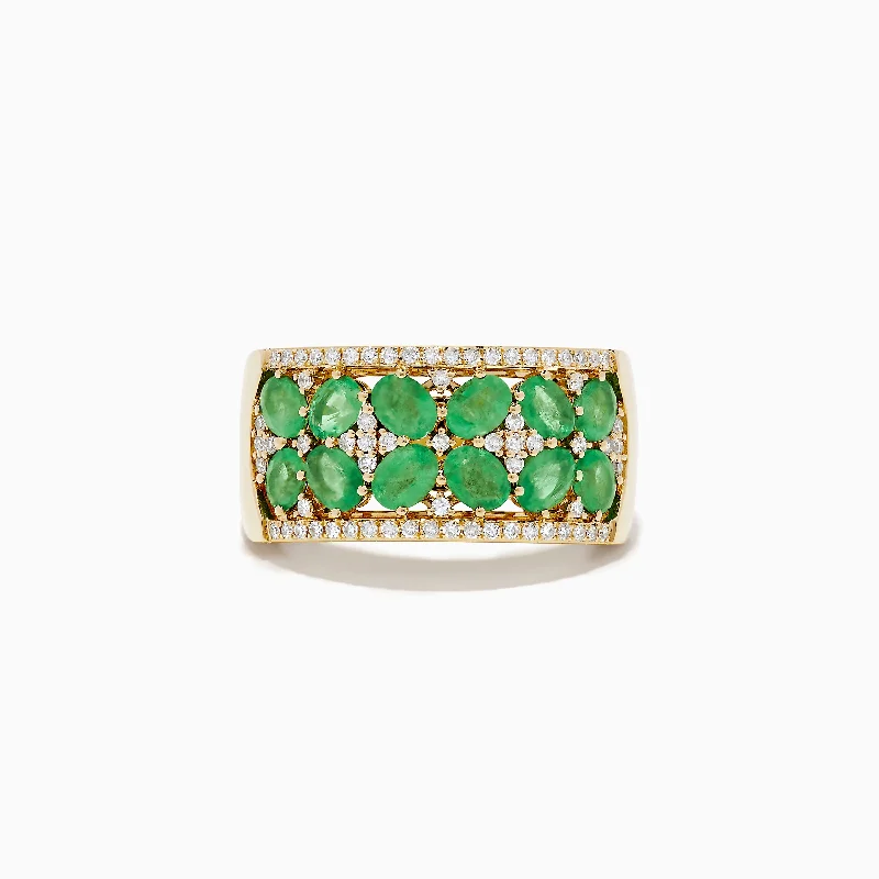 Brasilica 14K Yellow Gold Emerald and Diamond Ring