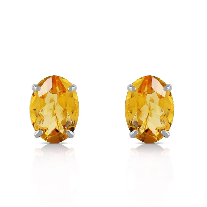 1.8 Carat 14K Solid White Gold I Found Someone Citrine Earrings