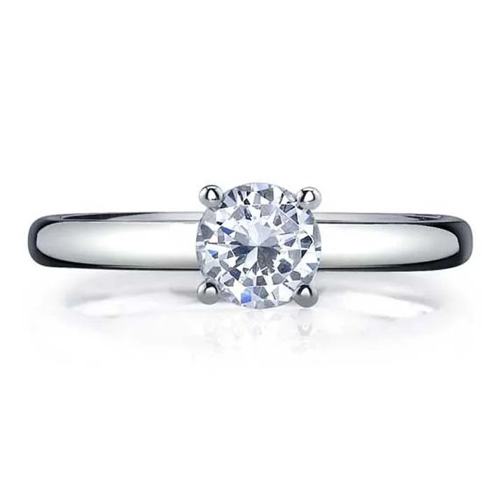 Mountz Collection Round Diamond Solitaire Engagement Ring Semi-Mounting in 14K White Gold