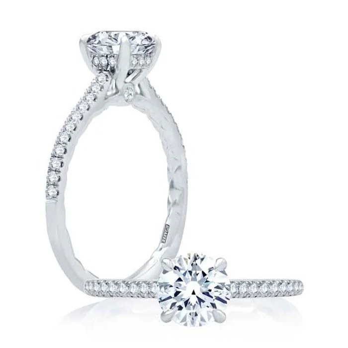 A. Jaffe Four-Prong Diamond Engagement Ring Semi-Mounting in 14K White Gold