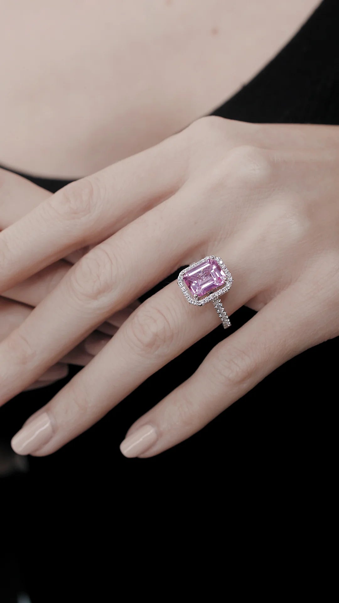 Fancy Pink Stone Ring