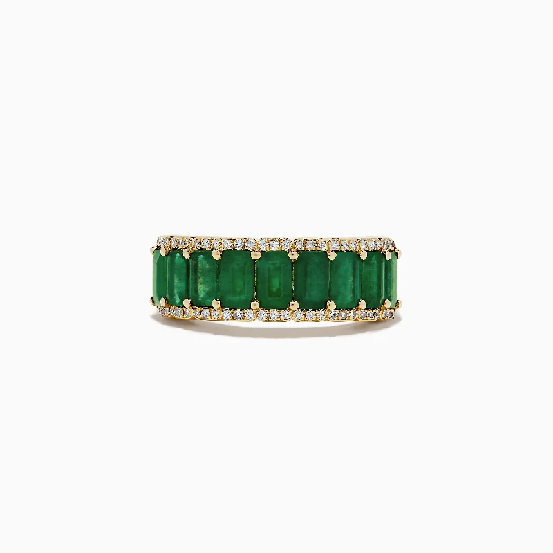 Brasilica 14K Yellow Gold Emerald and Diamond Ring, 2.55 TCW