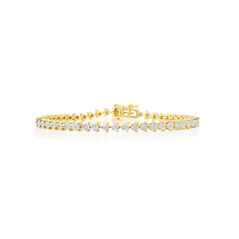 Rachel Reid Three Prong Diamond Tennis Bracelet