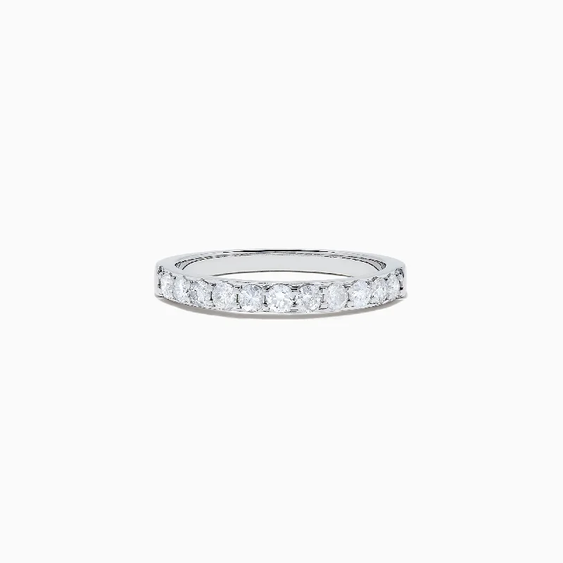 Pave Classica 14K White Gold Prong Set Diamond Band, 0.49 TCW