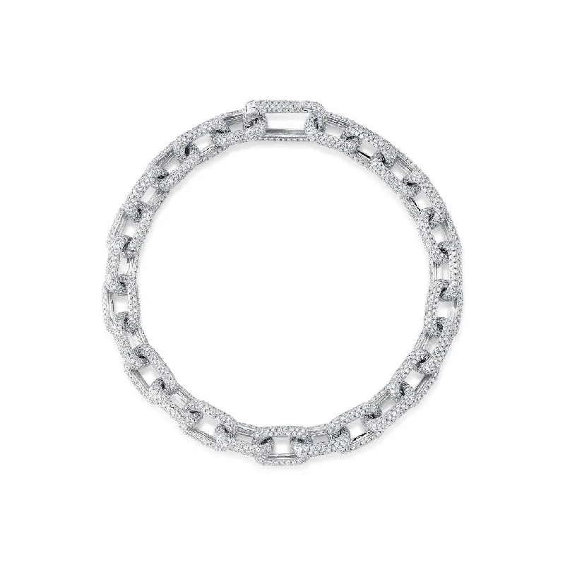 Shy Creation Pave Diamond Links Bracelet