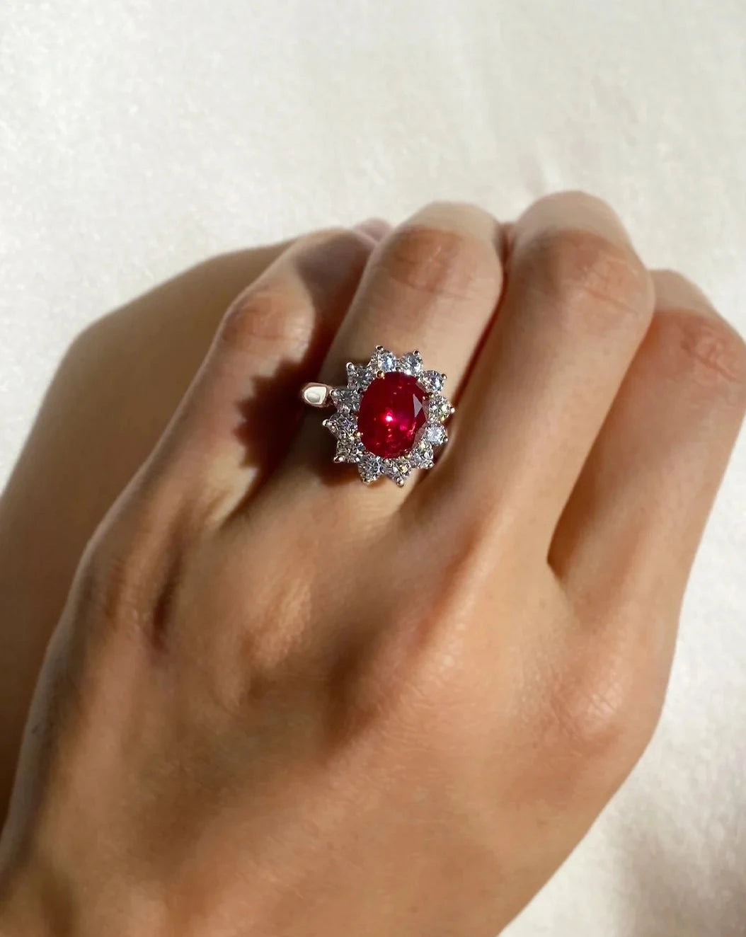 Queen’s Ruby Aura Silver Ring