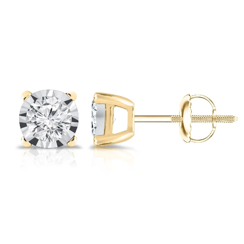 Auriya 1/2ctw Round-cut Diamond Stud Earrings 14k Gold (G-I, I1-I2)