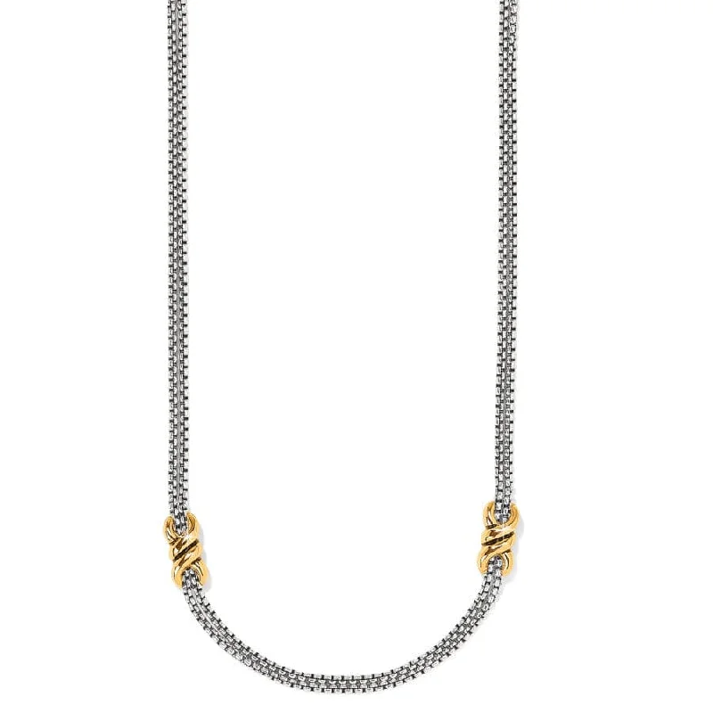 Brighton | Interlok Twist Two Tone Double Chain Neckalce