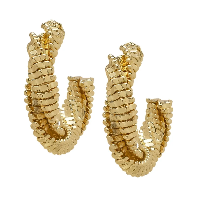 Victoria Townsend Gold Plated Braided Style Huggie Earrings