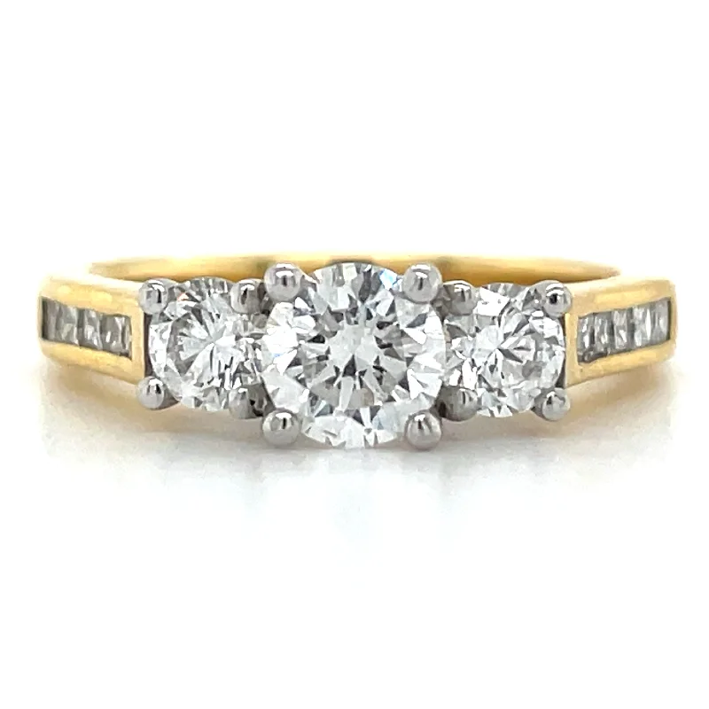 Lucy - 18ct Yellow Gold Three Stone Earth Grown Diamond Engagement Ring