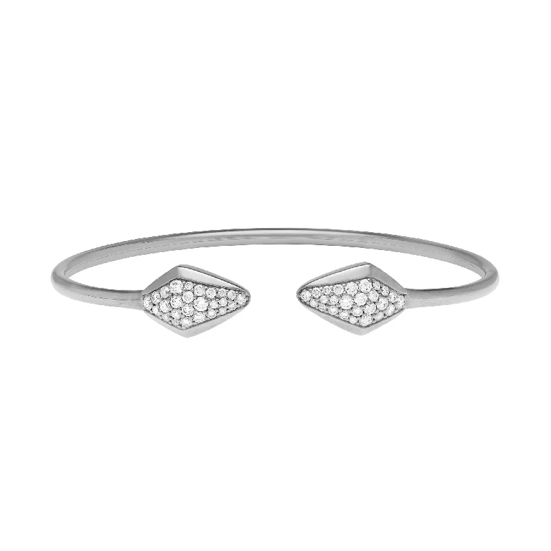 Viv Open Flexible Cuff in White Gold