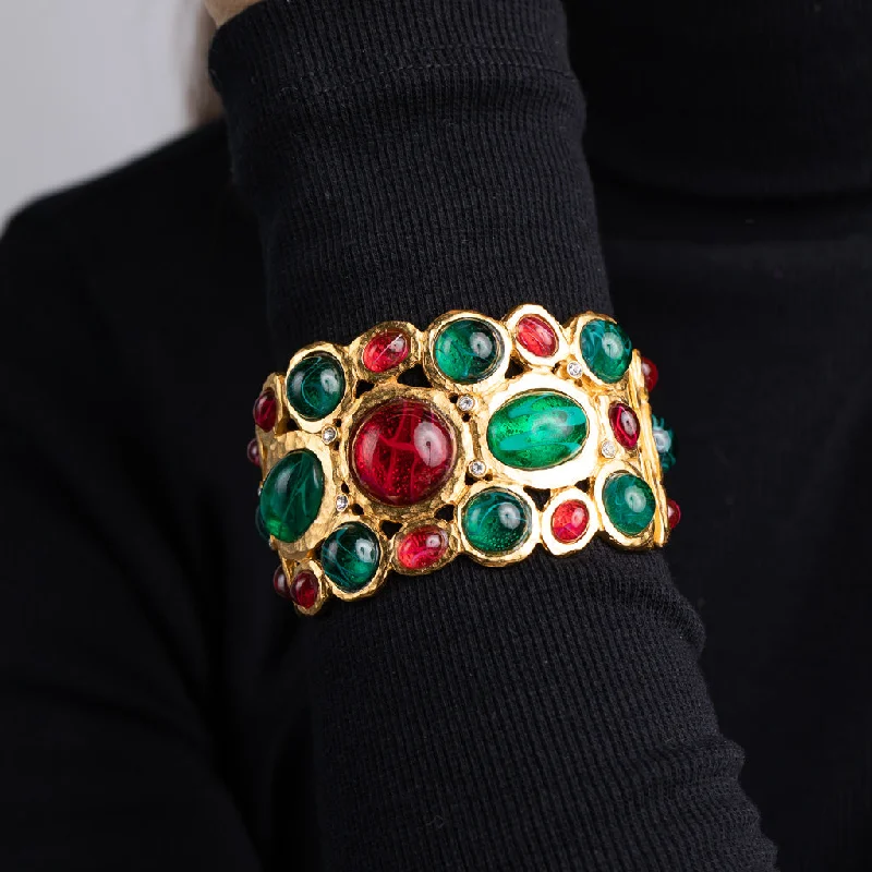 Flawed Emerald and Ruby Cuff