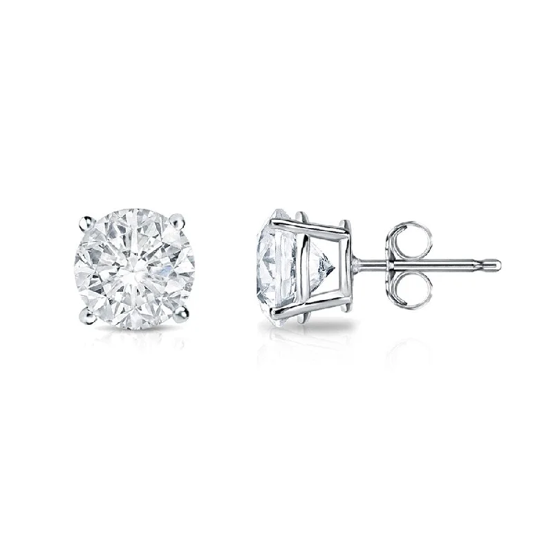 14k Gold Round 3/4ct TW Clarity Enhanced Diamond Stud Earrings (E-F, I2-I3)