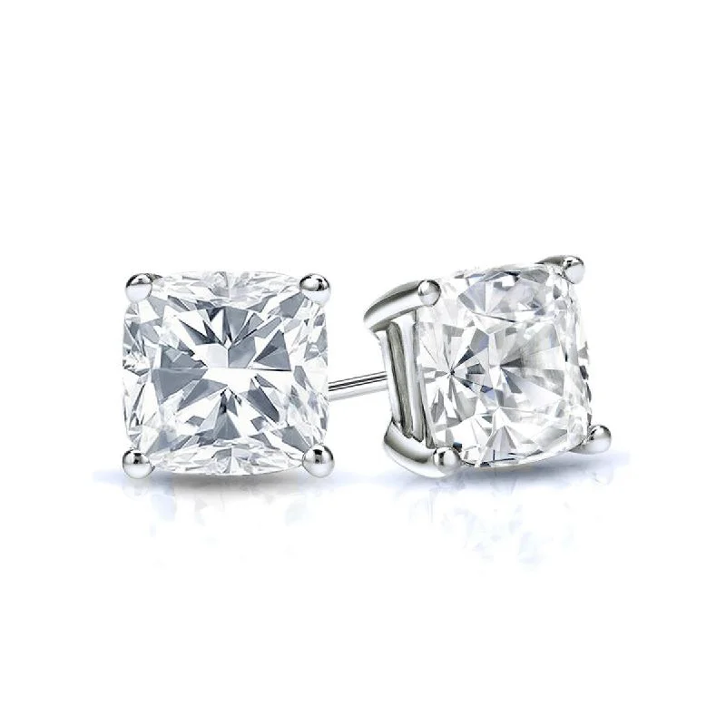 Auriya 14k Gold 3/4ctw Cushion Cut Diamond Stud Earrings (H-I, SI1-SI2)