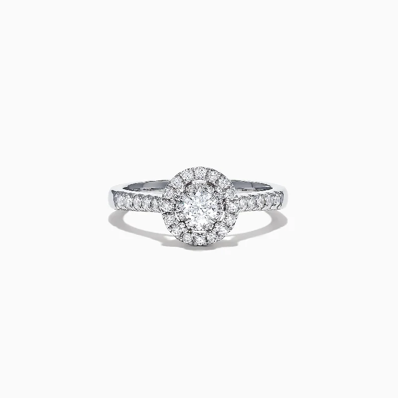 Pave Classica 14K White Gold Diamond Halo Ring, 0.59 TCW