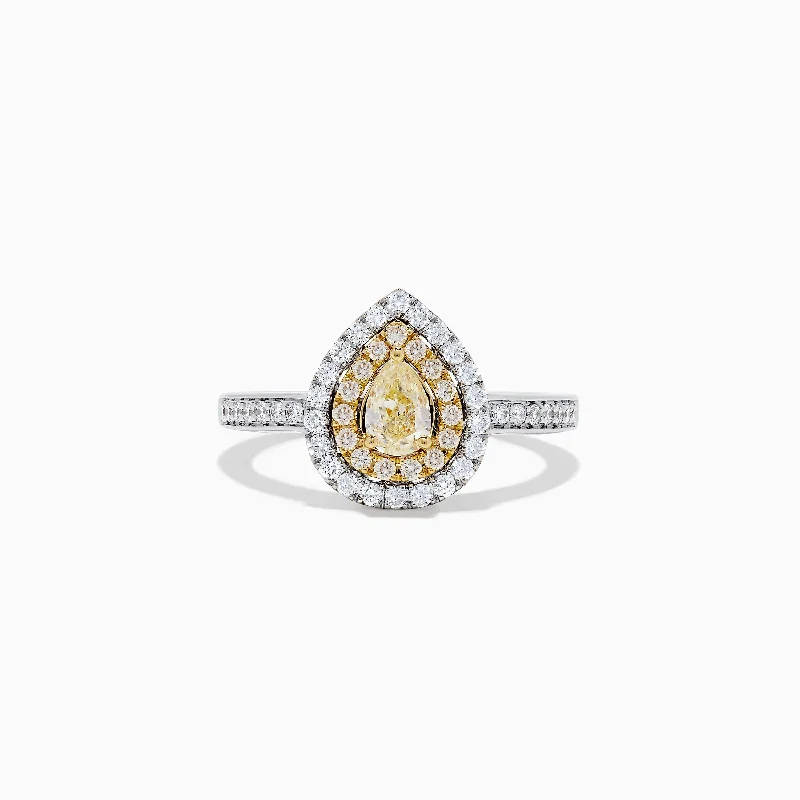 Canare 14K Two Tone Gold Yellow and White Diamond Ring