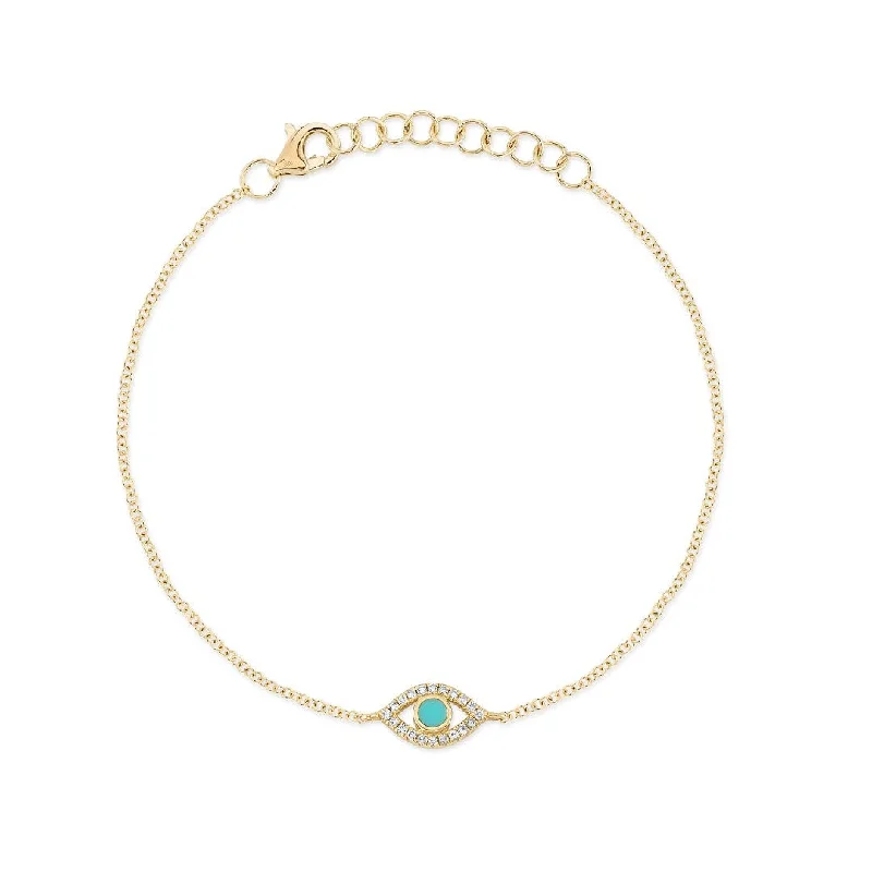 Shy Creation Diamond & Turquoise Evil Eye Bracelet