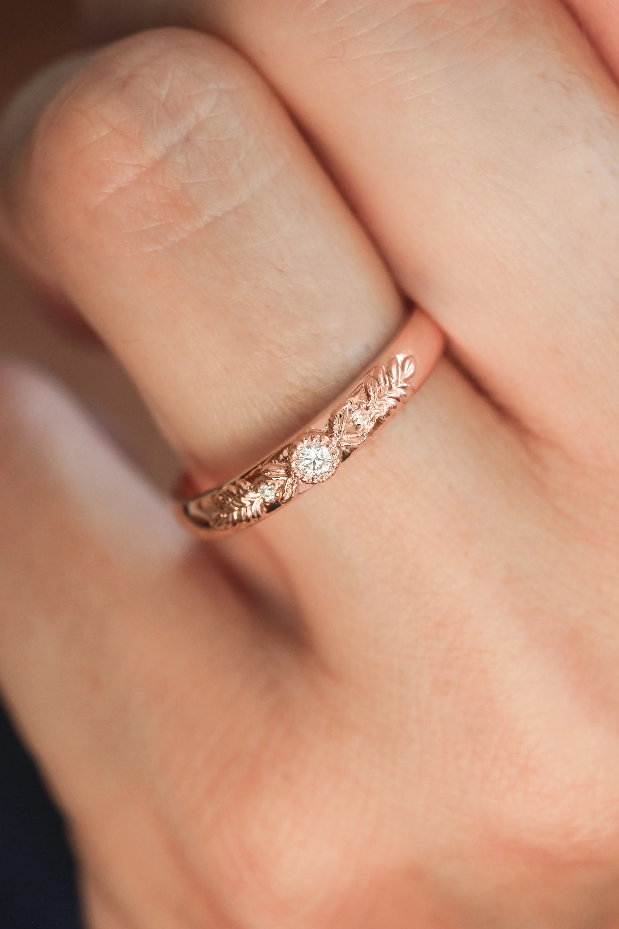 Soulmates Oath Zircon Band Rose Gold Plating