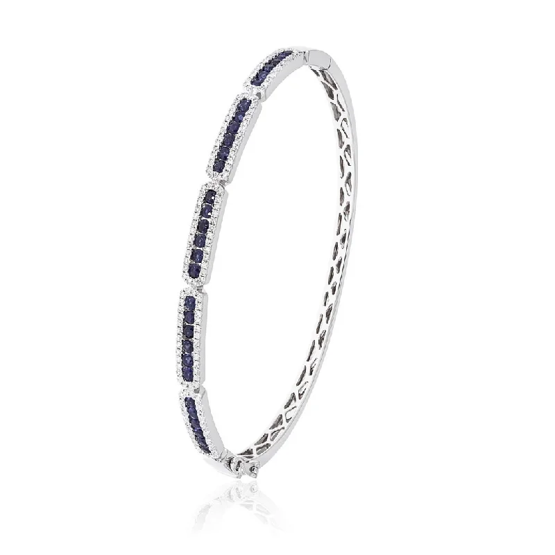 Sapphire & Diamond Bracelet in White Gold