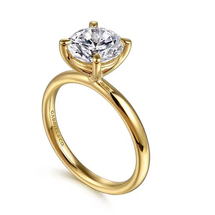 Gabriel & Co. "Unite" Round Solitaire Engagement Ring Mounting in 14K Yellow Gold