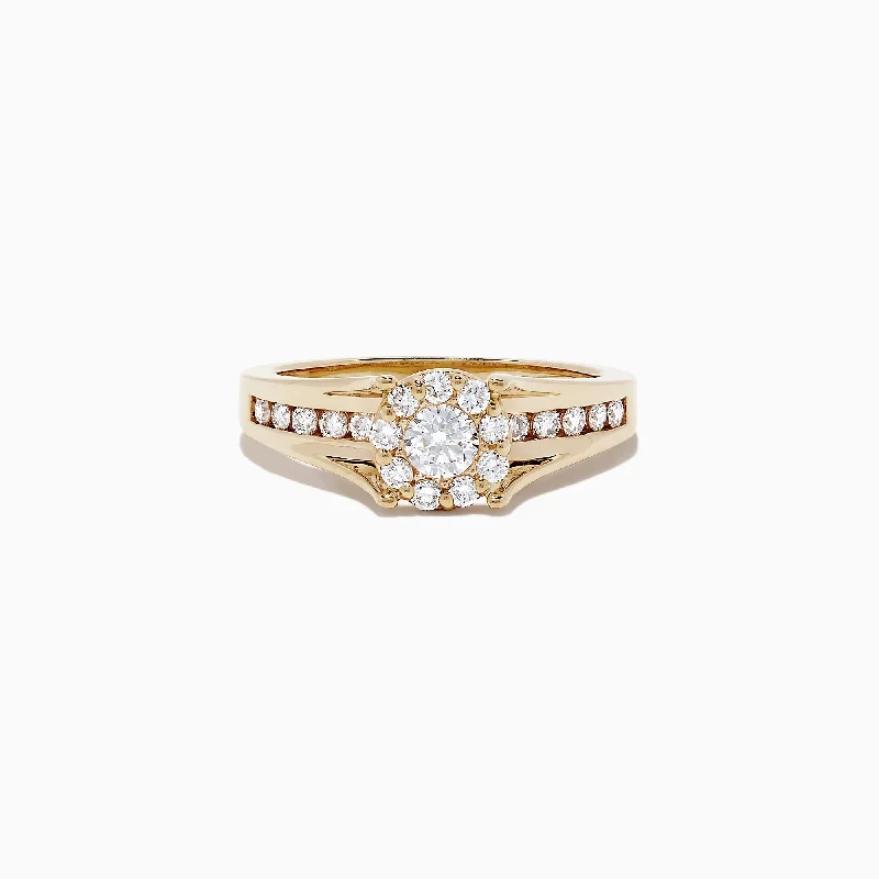 Bouquet 14K Yellow Gold Diamond Cluster Ring, 0.68 TCW