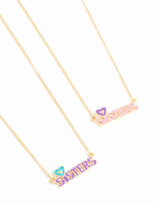 Kids Gold Sisters BFF Necklace