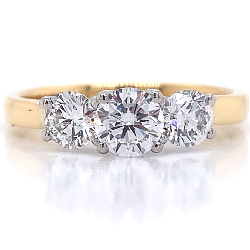 Rosie - 18ct Yellow Gold 1.05ct Laboratory Grown Three Stone Diamond Engagement Ring