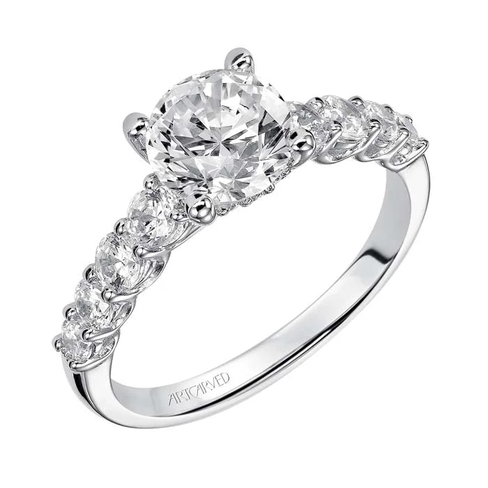 Artcarved "Leandra" Diamond Engagement Ring Semi-Mounting in 14K White Gold