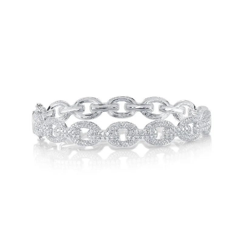 Shy Creation Pave Diamond Link Bangle