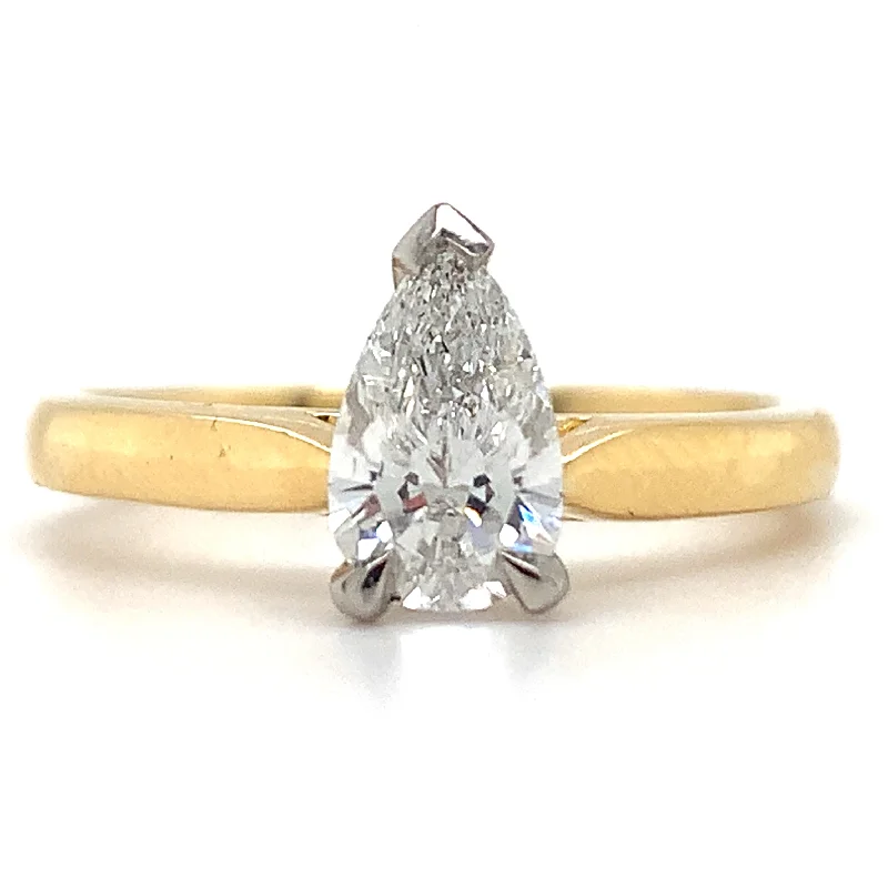 Veronica - 18ct Yellow Gold 0.70ct Laboratory Grown Pear Solitaire Diamond Engagement Ring