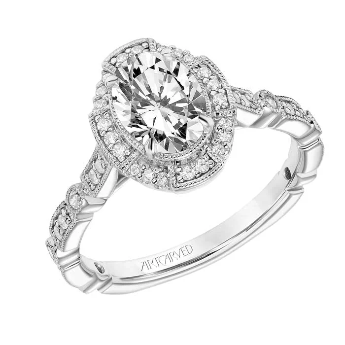 Artcarved "Bessie" Diamond Engagement Ring Semi-Mounting in 14K White Gold