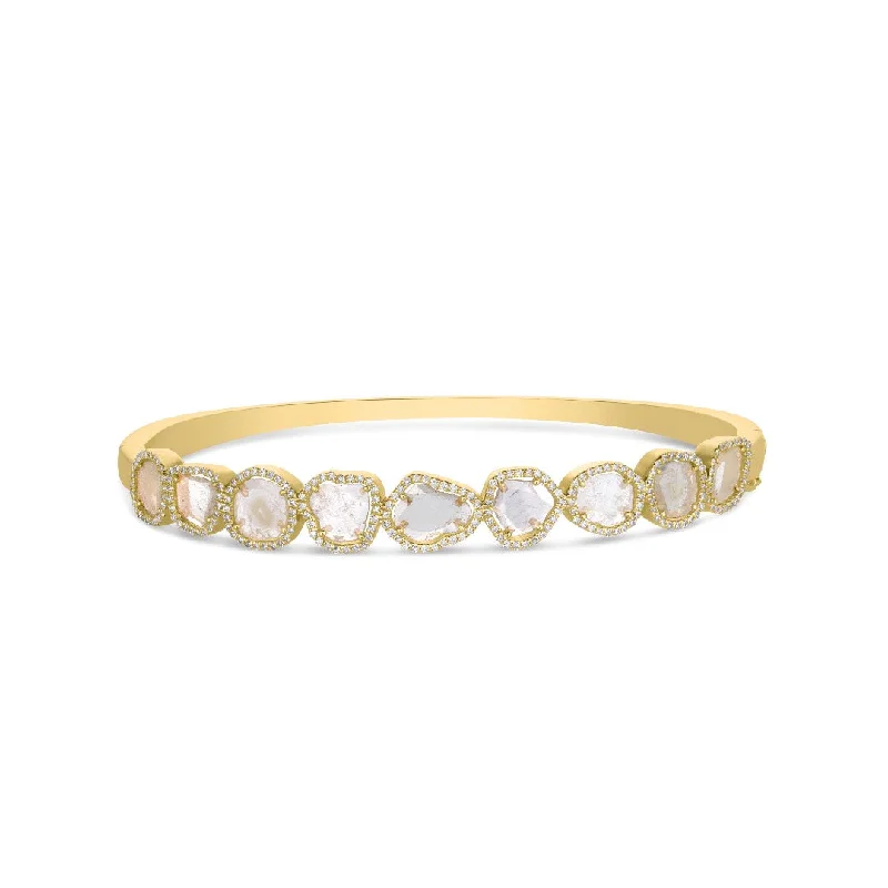 Tara Mikolay Raw Diamond Slices Bangle