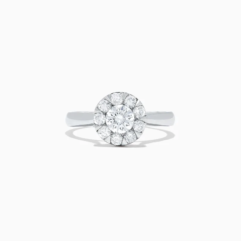 Bouquet 14K White Gold Diamond Cluster Ring, 0.98 TCW