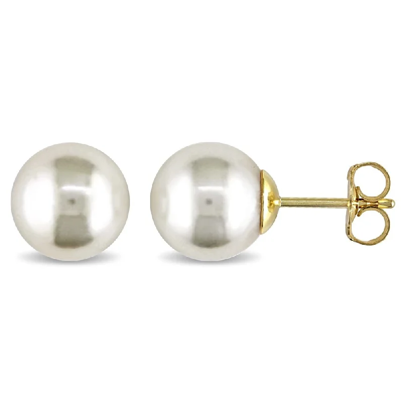 Miadora 14k Gold Cultured Pearl Earrings (9-10 mm)