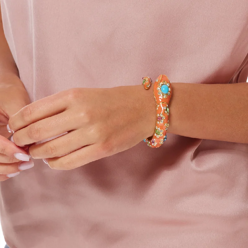 Coral Multicolored Stone Snake Bracelet