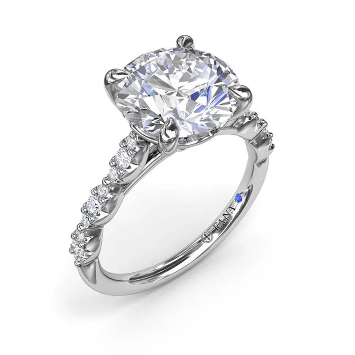 Fana Petite Pave Diamond Engagement Ring in 14K White Gold