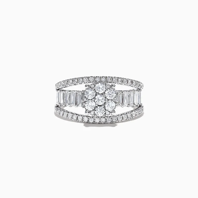 Classique 14K White Gold Diamond Split Band Ring, 1.25 TCW