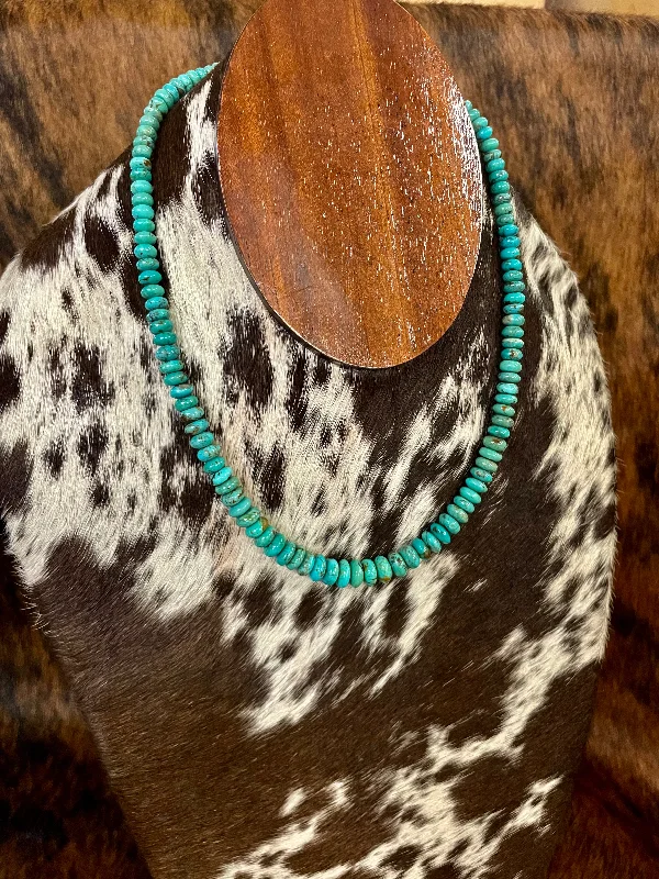 Turquoise Saucer Bead Necklace